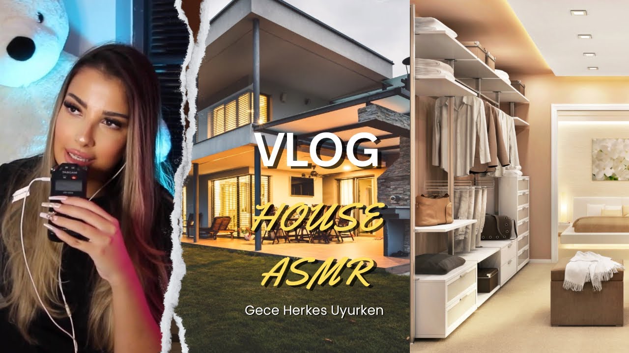 GECE EVDE GİZLİCE ASMR YAPIYORUM 😱 EV TURU , TÜRKÇE ASMR | VLOG