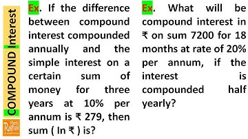 Difference between compound interest CI and SI on a certain sum for 3 years at 10% p.a. is ₹ 279