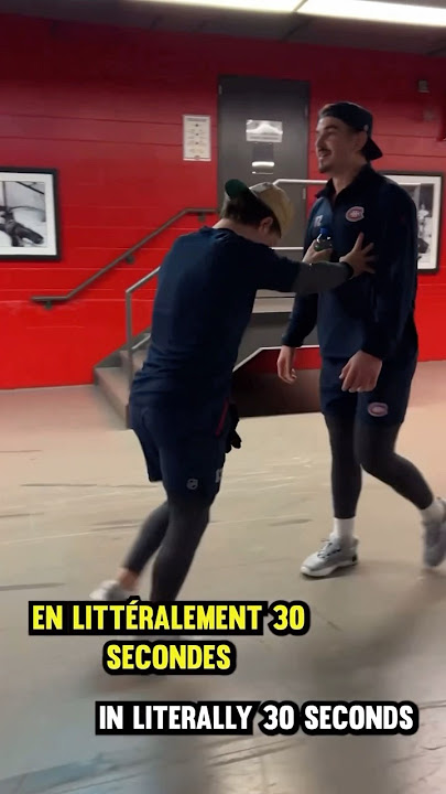 Brotherly love between Slafkovsky & Xhekaj🤣 #shorts #reels #nhl #hockey #montrealcanadiens