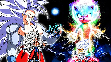 Xeno Goku V2 (all form) (New) VS Sonic Chaos OP (all form) in Jump Force Mugen