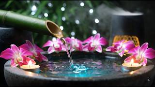 Relaxing Music 🌿 Bamboo Water Fountain & Candlelit Orchid Spa Sounds for Stress Relief & Calm Mind screenshot 4