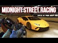 Lamborghini midnight racing in traffic