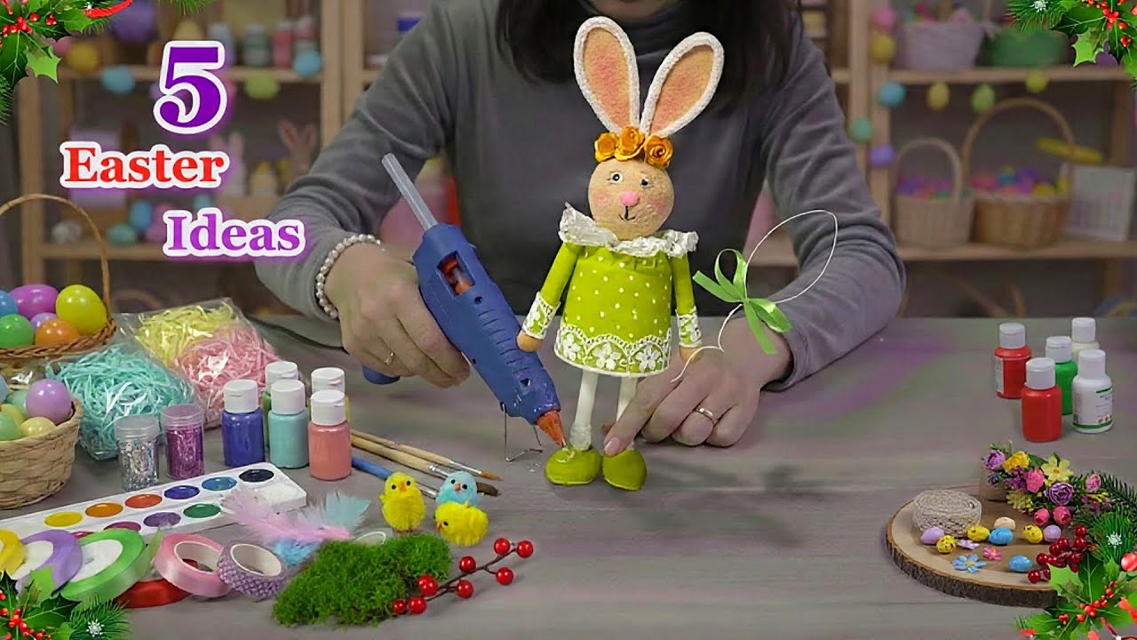 5 новых идей для создания пасхального кролика своими руками из разных материалов | Простые идеи п...