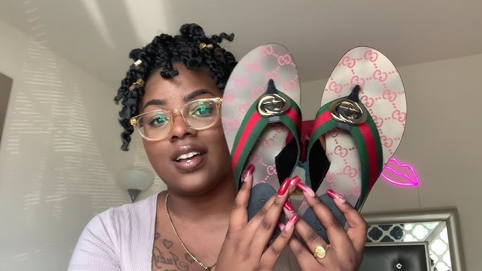 Gucci Kika Web Thong Sandals