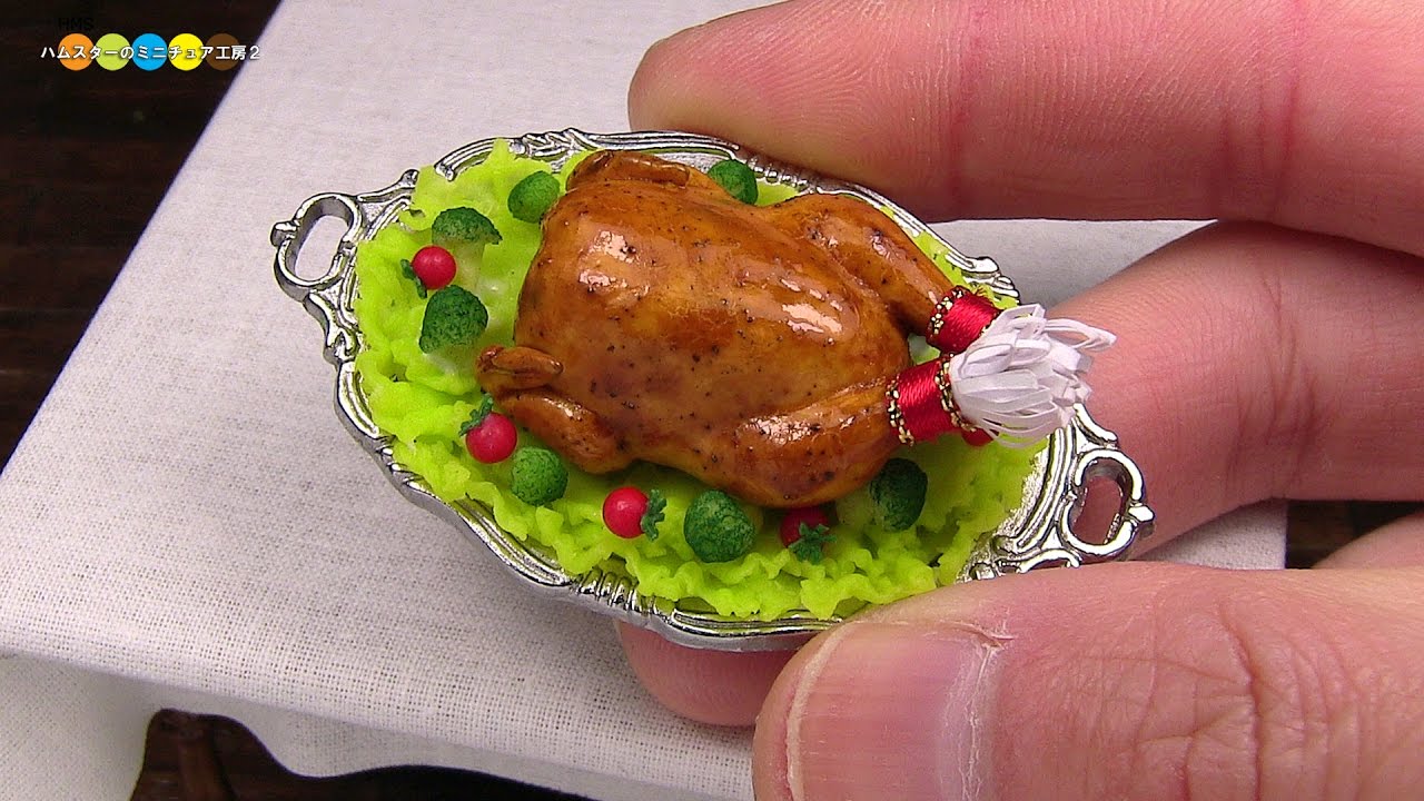 Diy Miniature Roast Turkey Fake Food ミニチュアローストチキン作り Youtube