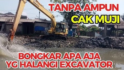 MANTAP‼️TANPA AMPUN CAK MUJI BONGKAR BANGLI DAN POHON SAAT NORMALISASI KALI SRENGSENG #kdm 
