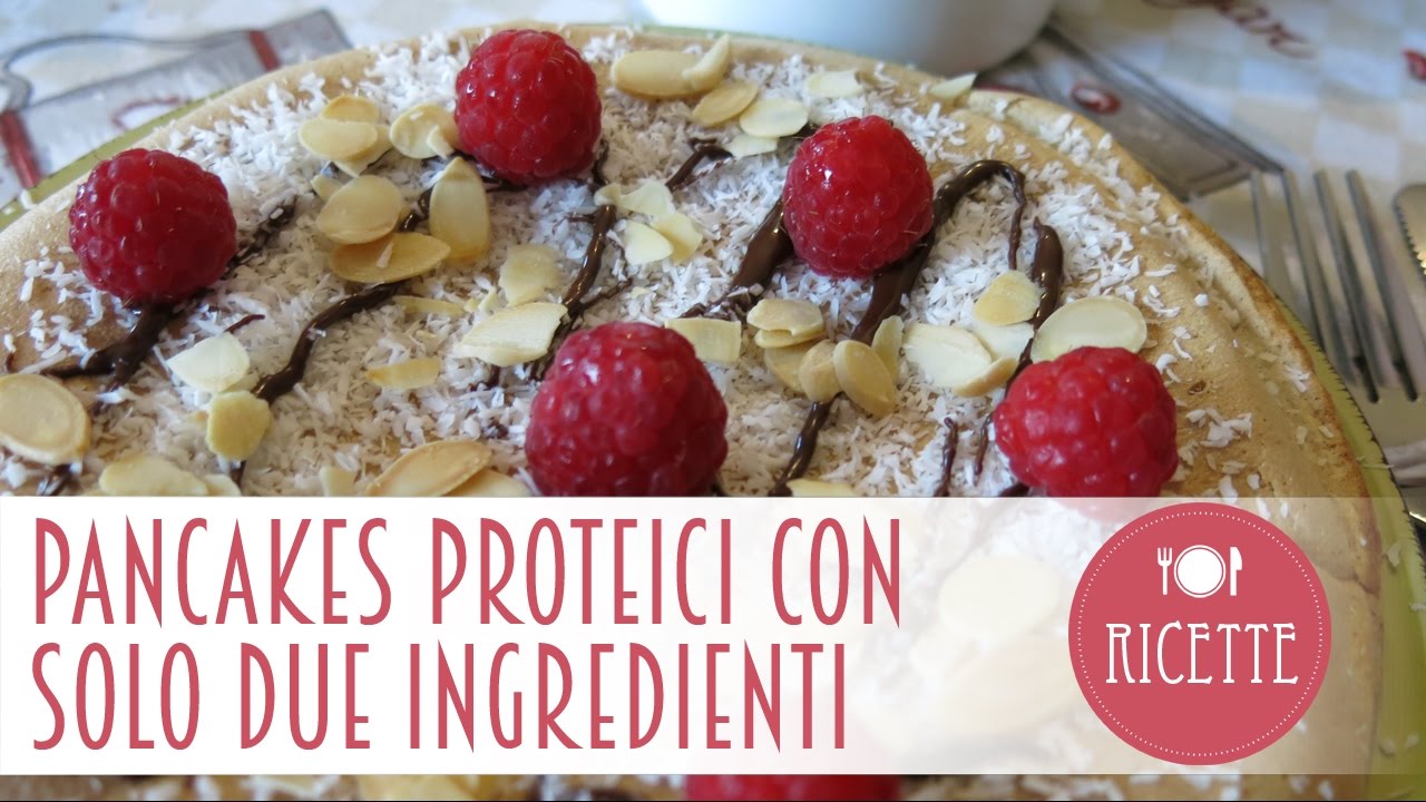 Pancake Proteici con solo 2 Ingredienti :: Senza Lattosio e Senza Glutine *