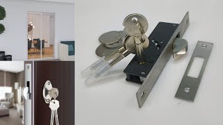 Sliding Lock For Door (Quba) Hook lock Stealth Mortise Lock For Wooden Door Framed Glass Door