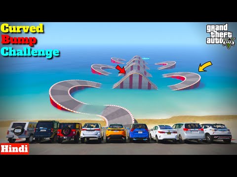 Indian Cars Vs Curved Bump Water  Challenge GTA 5