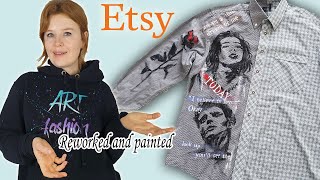 Custom Painting Reworked Clothes I Bought on Etsy by Daria Kurtulmuş 3,924 views 2 years ago 15 minutes