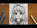 Easy Girl Drawing | How to Draw Anime Girl Step by Step for Beginners | Anime drawing Easy