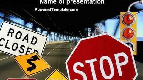 Road Sign PowerPoint Template by PoweredTemplate.com