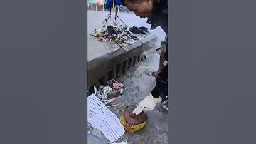 Rain Storm Flooding Cleaning Plastic Clogged Culvert drain #real  #plastic #remove #shorts #unclog