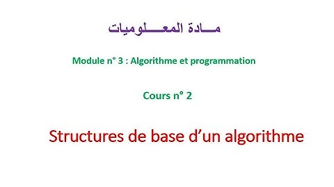 Chapitre 8 : structure de base d