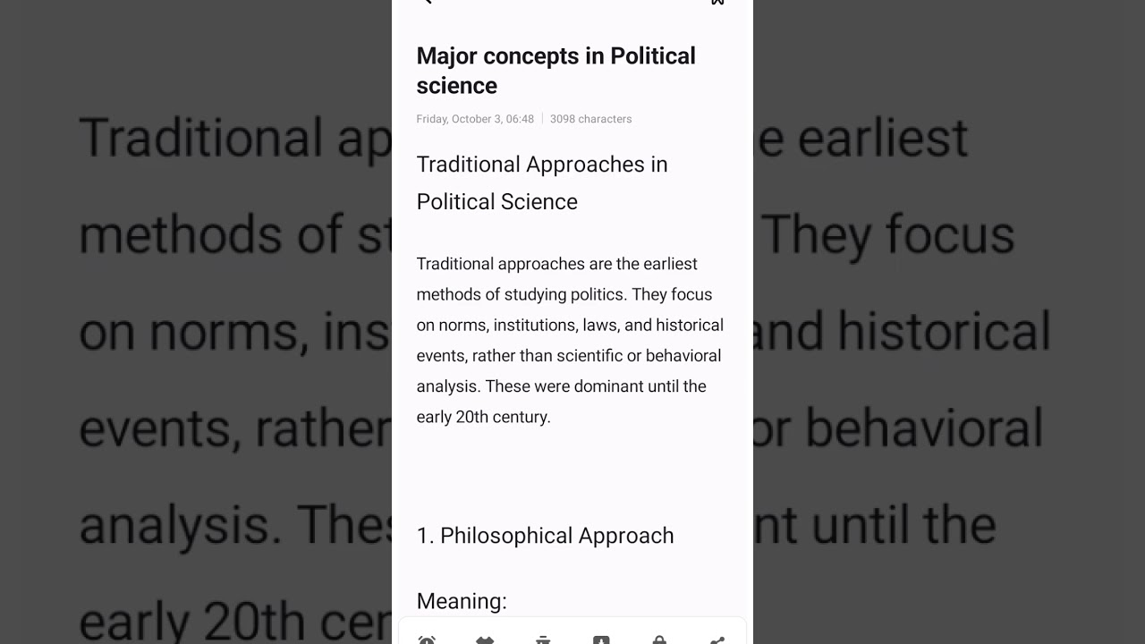 Traditional approaches in political science.