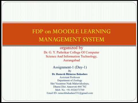 FDP on Moodle Learning Management System