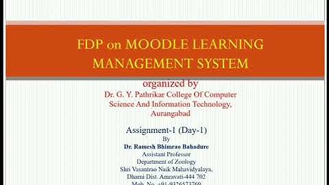 FDP on Moodle Learning Management System