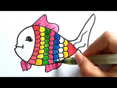 Video Cách vẽ con cá bảy màu /dạy bé vẽ con cá - youtube