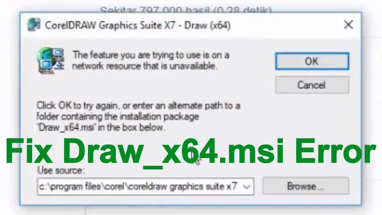 Berhasil Cara Mengatasi Error Draw X64 Msi Coreldraw Youtube