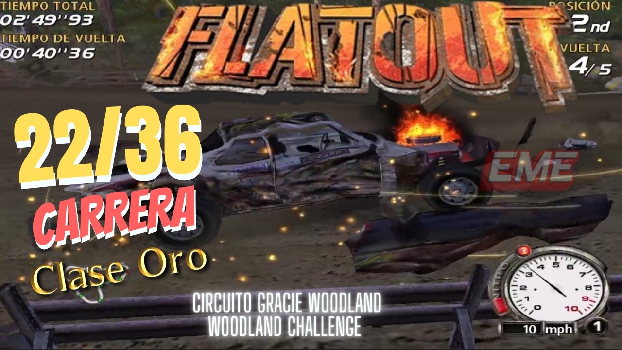 FlatOut 1 Para Pc Carrera 22-36 Clase Oro Circuito  Gracie Woodland - Woodland Challenge #Gameplay