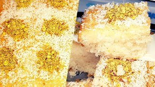 Basbousa Cake semolina cake | طريقة عمل بسبوسة #cookingsketchbook #بسبوسة #basbousa#semolina#طبخ