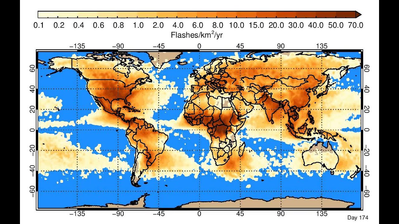 Global Lightning Flash Rate YouTube