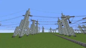 1150kV/750kV substation. Power Lines in Minecraft (part 7)