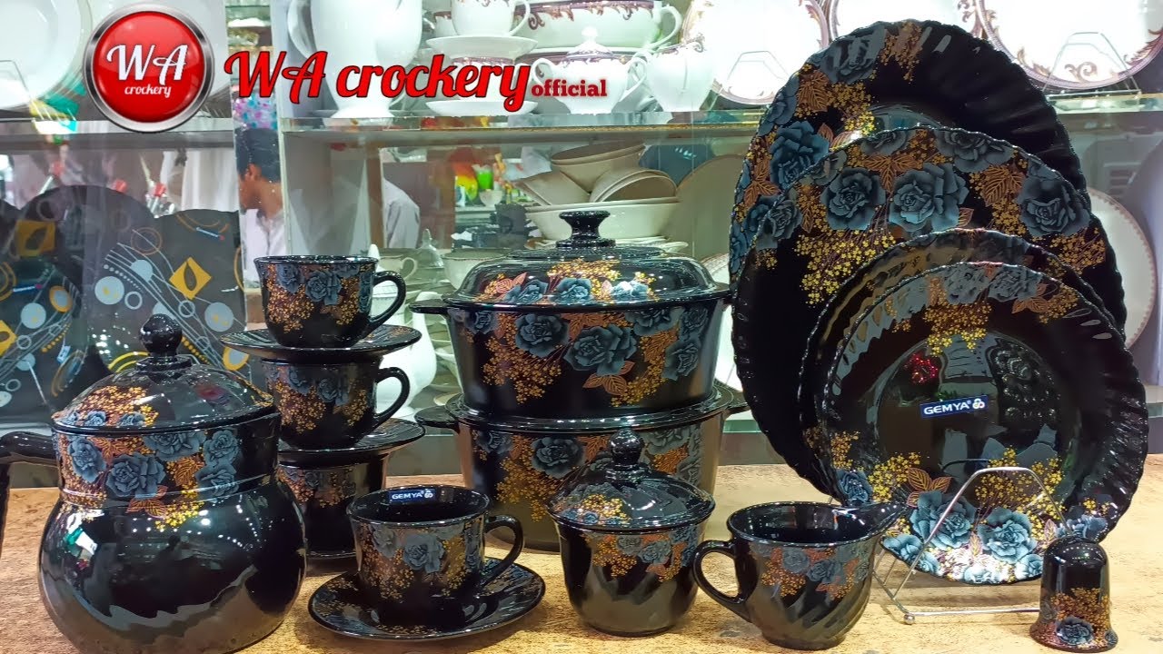 Gamya black marble dinner set62p unboxing original gamya dinner set trending kitchen 