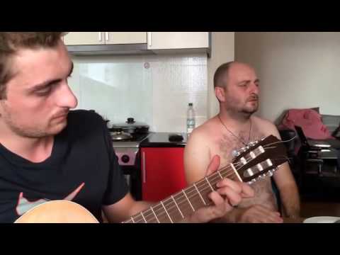 Georgians sing the song "sakartvelo lamazo"