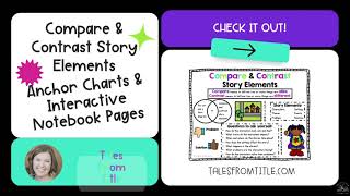 Compare & Contrast Story Elements Anchor Charts and Interactive Notebook Pages