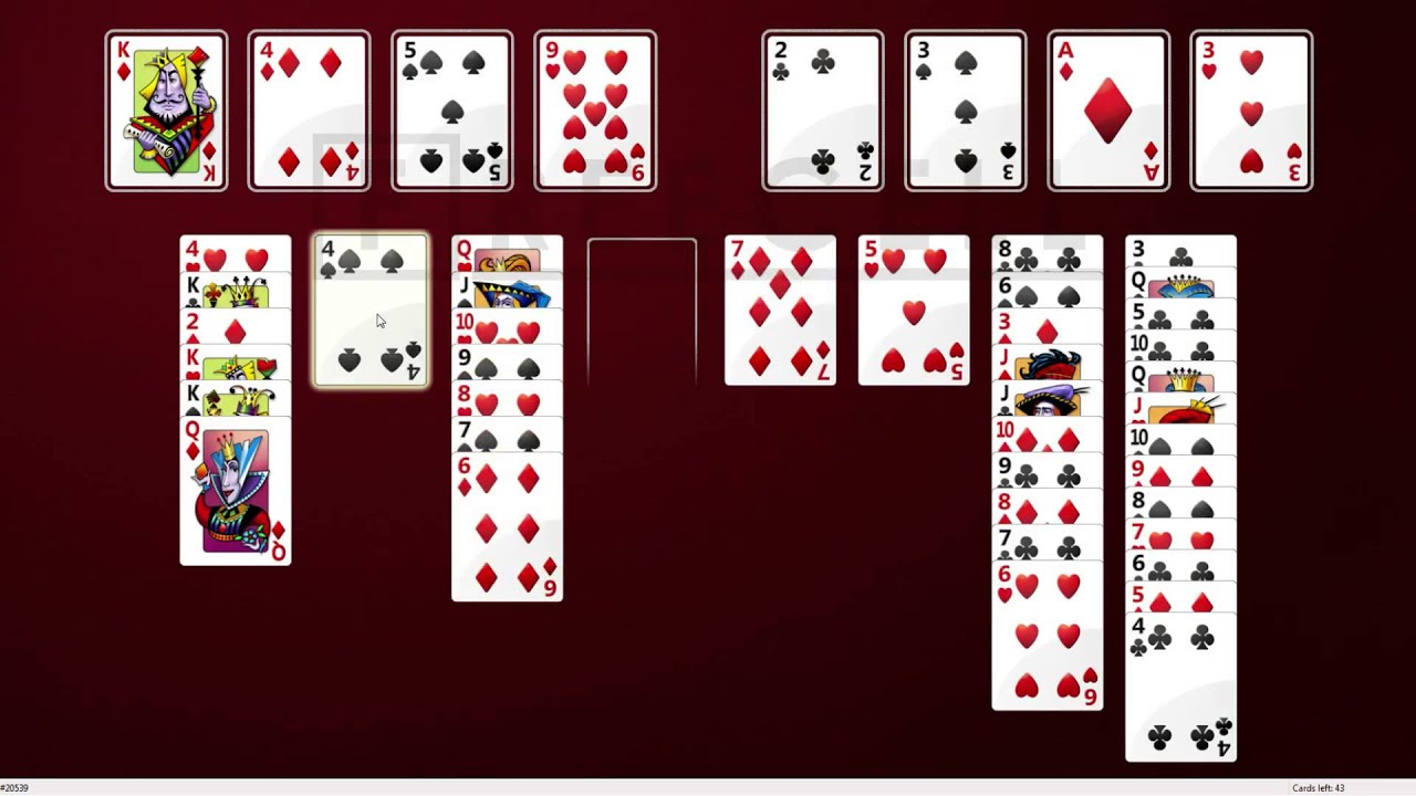 Solution to freecell game 