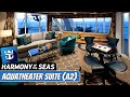 Royal Caribbean "Harmony of the Seas" | 2 Bedroom Aqua Theater Suite Tour & Review | 4k