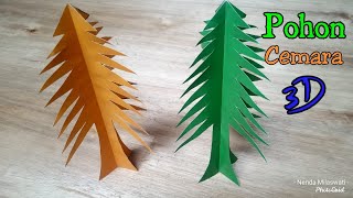 Cara membuat pohon cemara 3D dari kertas origami