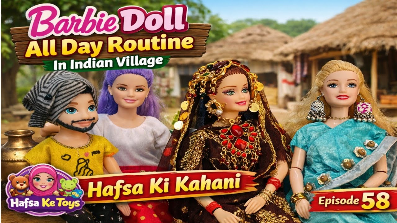 Barbie Doll All Day Routine In Indian Village/Hafsa Ki Kahani Part-58 Barbie Doll #barbiedoll #doll