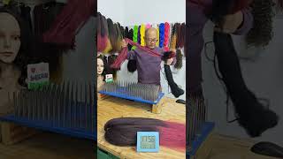 Synthetic wig making, pre-processing: color mixing. Wig making skills. Handmade. (429）