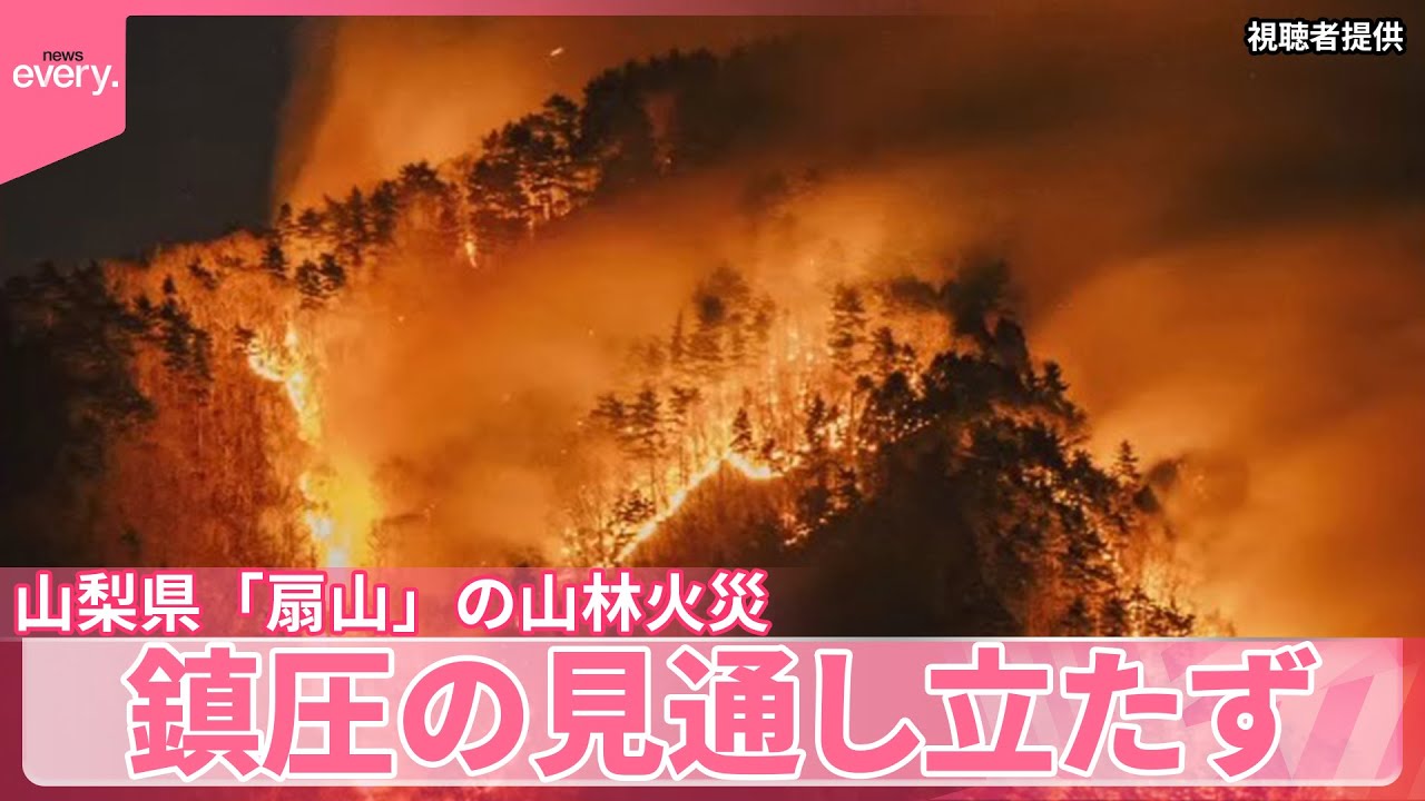 【鎮圧の見通し立たず】「扇山」山林火災発生から10日目　およそ371ヘクタール焼失