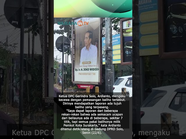 Gerindra Solo Kecewa Pemkot Pasang Baliho Ultah Jokowi