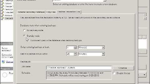 SQL 2008 transaction log shipping