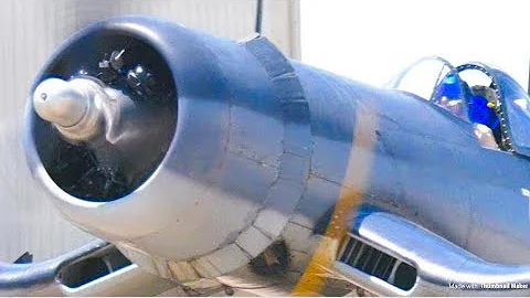 4K | F4U Corsair Engine Start-Up, Flybys & Engine Shut-Down