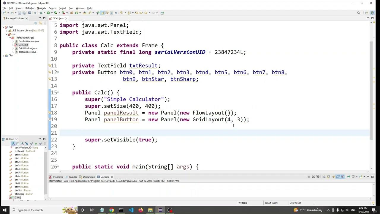 OOP: Java GUI Part 4 (Panel in Top-Level Container) - YouTube