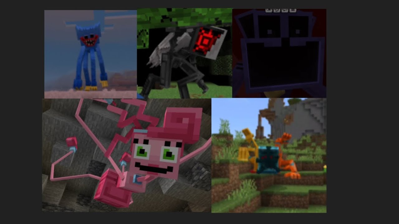 Todos os jumpscare do mod de poppy playtime no minecraft (Huggy e friends)