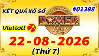 Vietlott POWER 6/55 Lottery Results 08/22/2026 - Vietlott 6/55 - Draw #01388 - VIETLOTT