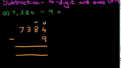 Subtraction - 4 Digit Numbers and Ones