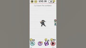 Brain test level 355 Cut down the zombies