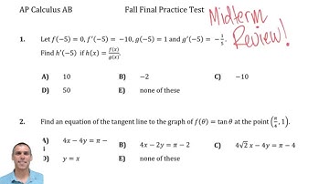Calculus AB Midterm Review