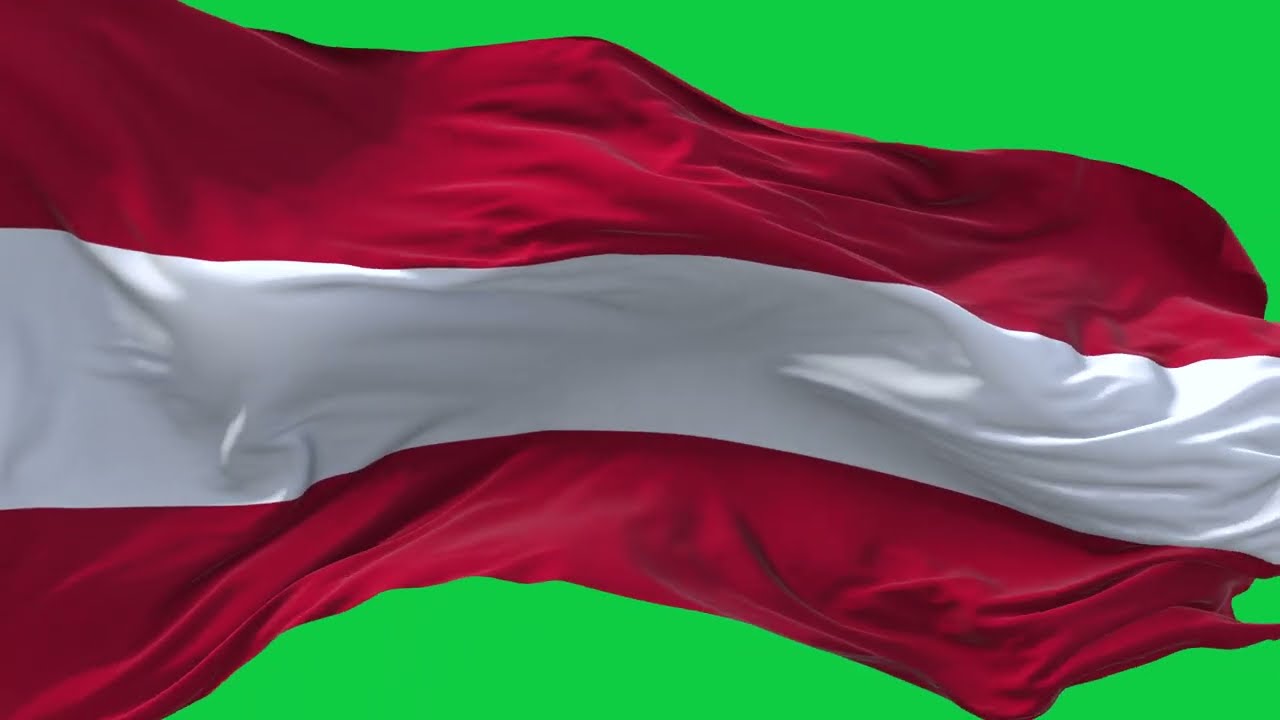 🚩Austria Flag Waving | GREEN SCREEN & CHROMA MATTE🚩