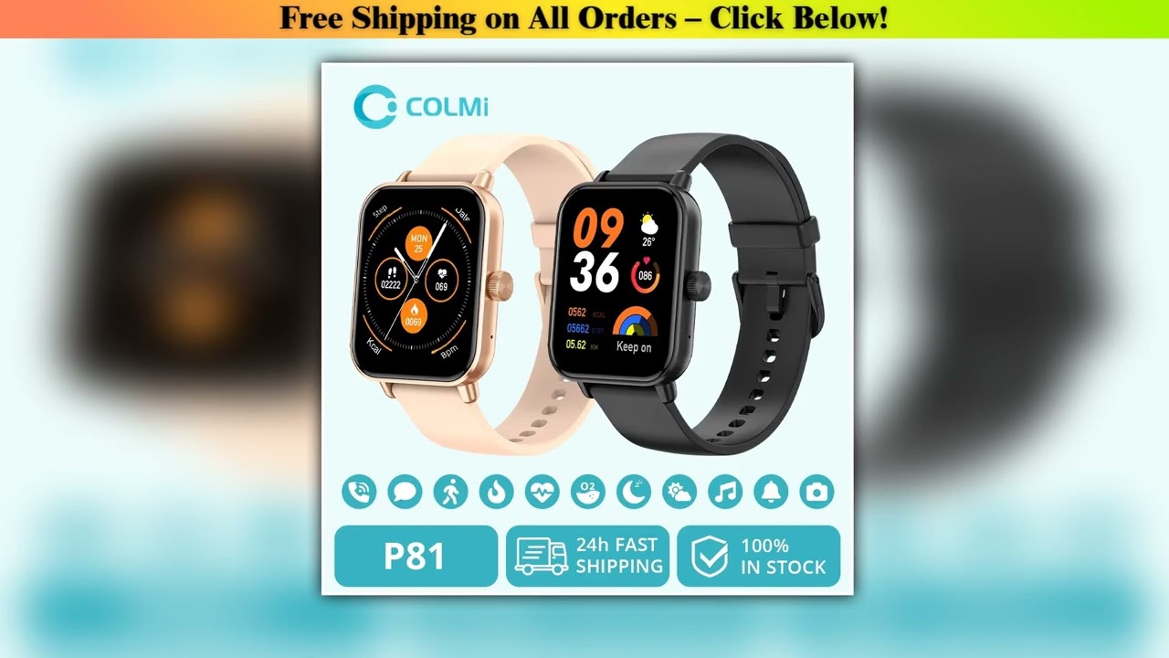 COLMI P81 Voice Calling Smart Watch Ultra 19 inch Screen 24H Health Monitor 100 Sports Modes Blueto