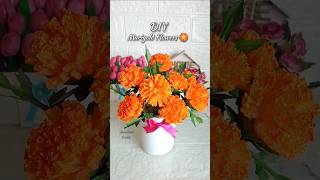 DIY Plastic Wrap Flowers🏵️✨#shorts #viralvideo #viralshort #diy #craft #handmade #flowers #homedecor