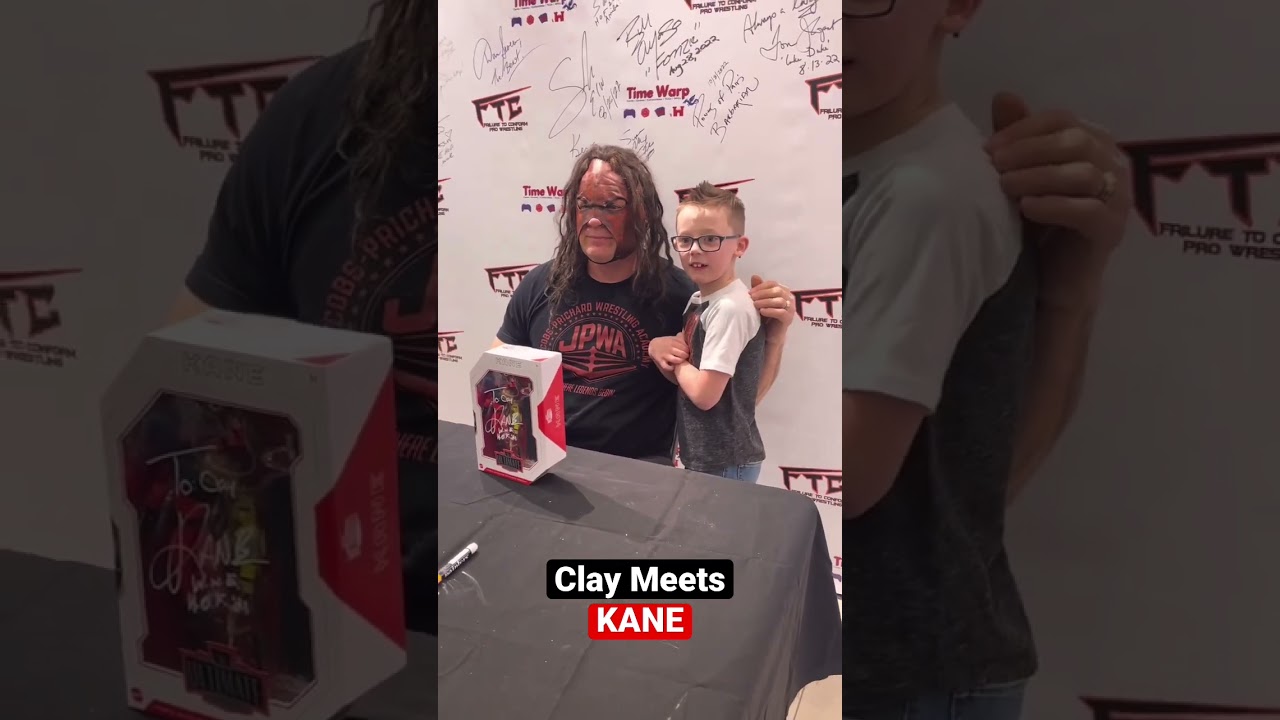 Клей встречает Кейна #kane #wwe #autographcollection #wweshorts