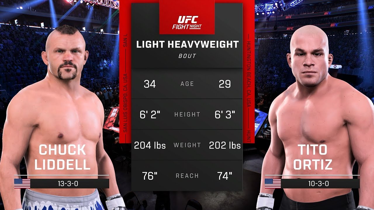 EA Sports UFC 5 | Тито Ортис против Чака Лидделла, бой в полутяжелом весе на UFC 47